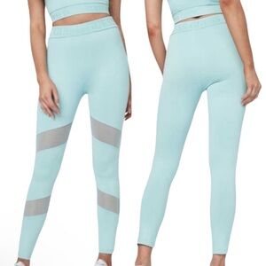 NWT Guess Addy Active Bottom Light Blue High Rise Leggings with Mesh Size Medium